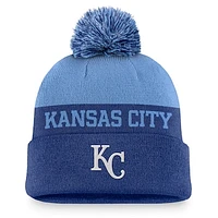 Men's Nike Royal Kansas City Royals Rewind Peak Cuffed Knit Hat with Pom