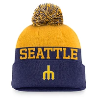 Men's Nike Royal Seattle Mariners Rewind Peak Cuffed Knit Hat with Pom