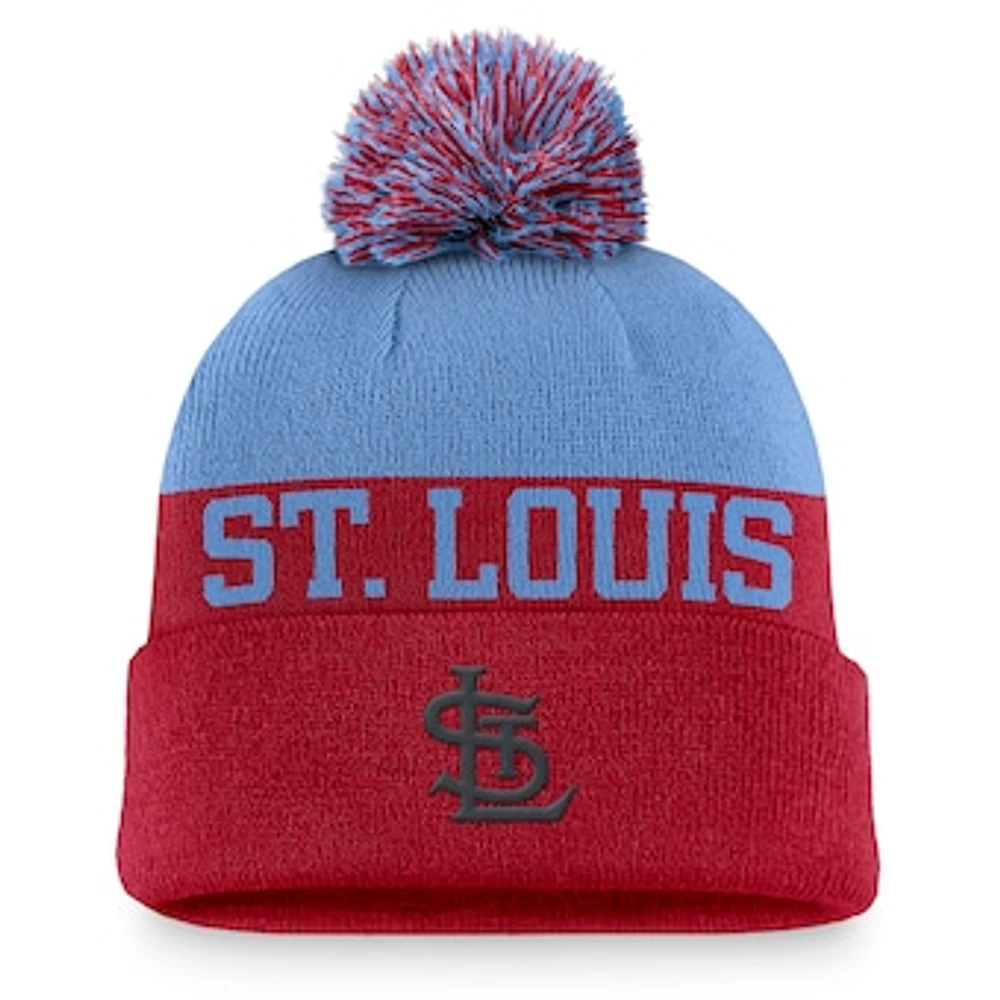 Men's Nike Red St. Louis Cardinals Rewind Peak Cuffed Knit Hat with Pom