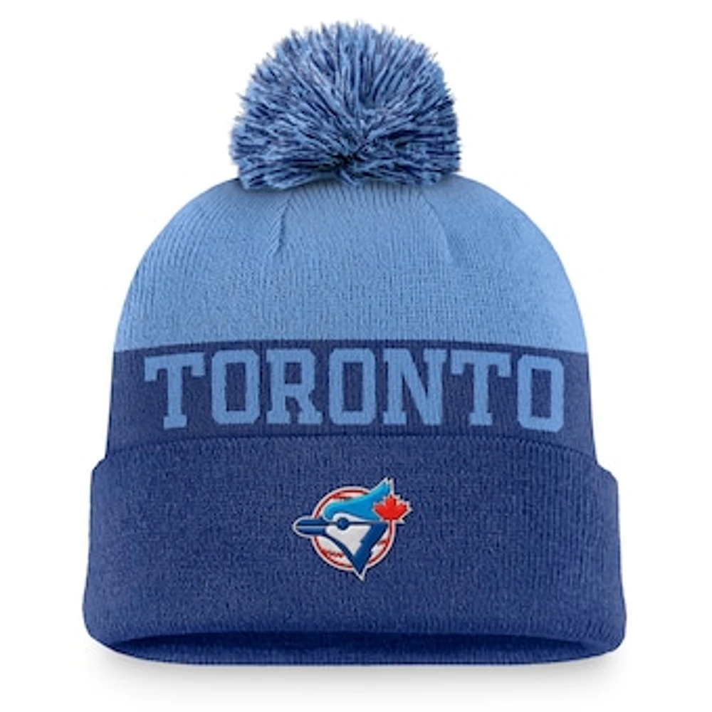 Men's Nike Royal Toronto Blue Jays Rewind Peak Cuffed Knit Hat with Pom