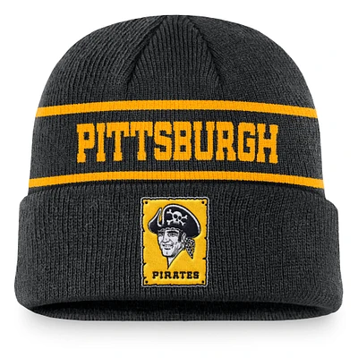 Men's Nike Black Pittsburgh Pirates Cooperstown Collection Rewind Terra Cuffed Knit Hat