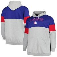 Men's Fanatics Royal/Red Philadelphia 76ers Big & Tall Pullover Hoodie