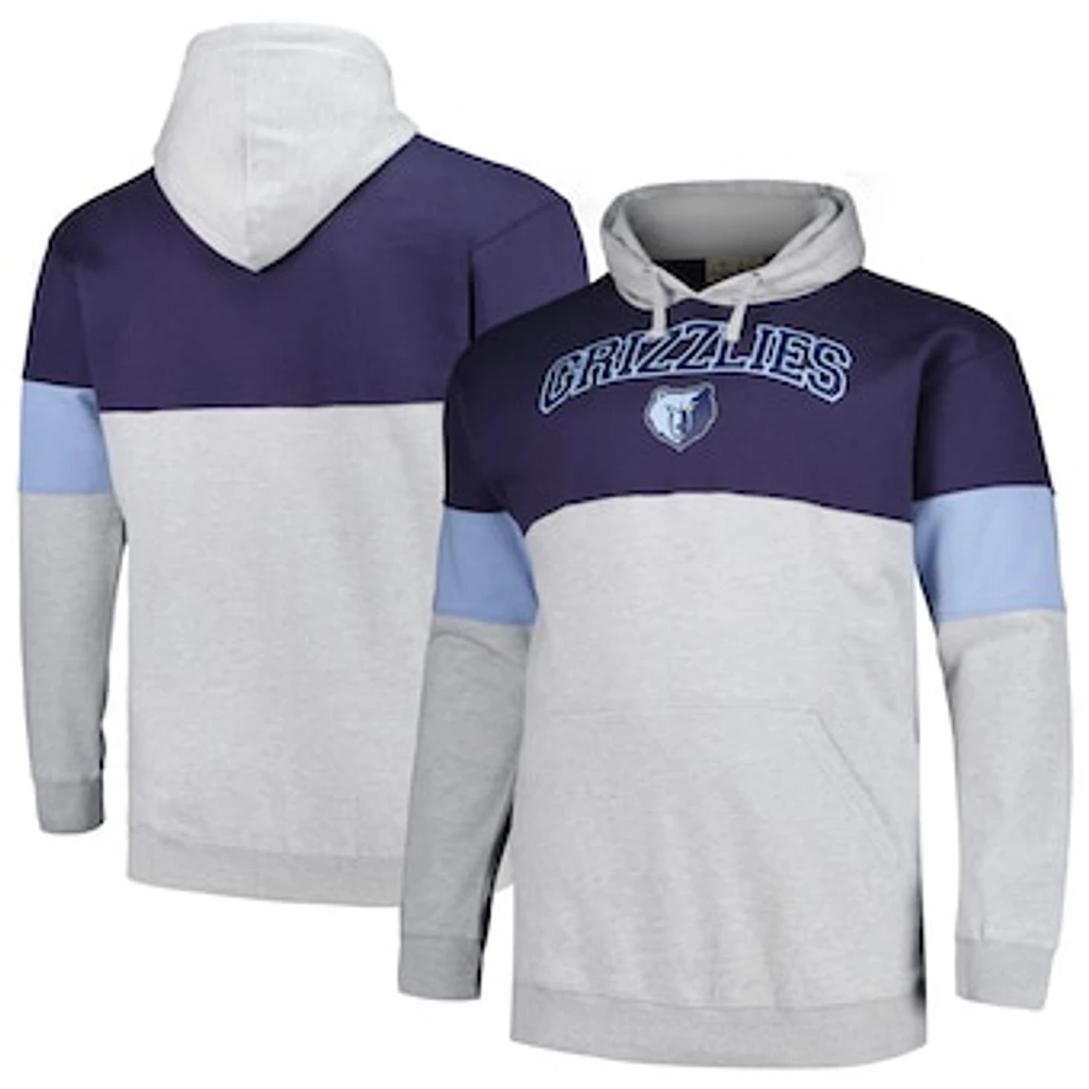 Men's Fanatics Navy/Light Blue Memphis Grizzlies Big & Tall Pullover Hoodie