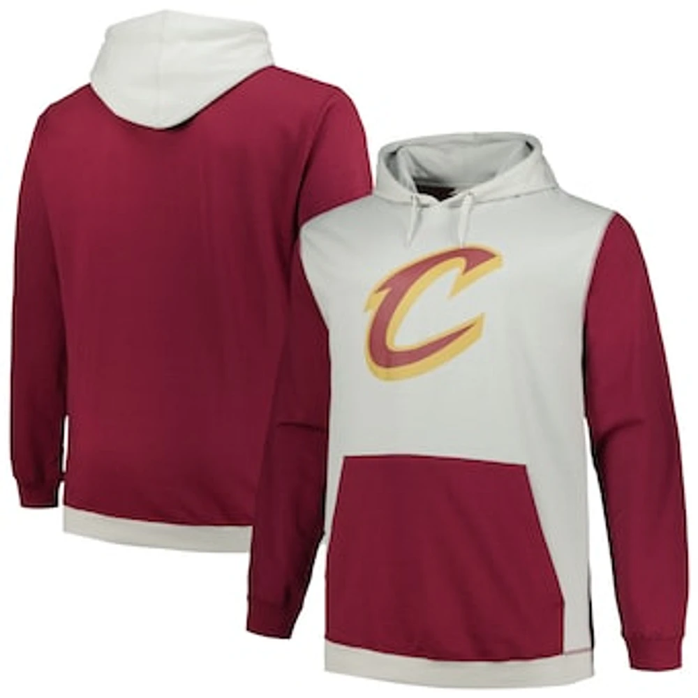 Men's Fanatics Wine/Silver Cleveland Cavaliers Big & Tall Primary Arctic Pullover Hoodie