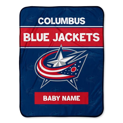 Chad & Jake  Columbus Blue Jackets 30" x 40" Personalized Baby Blanket
