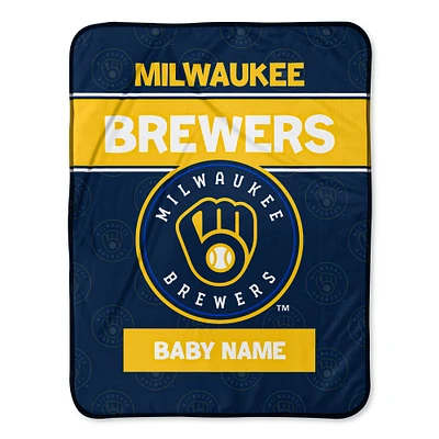Chad & Jake Milwaukee Brewers 30" x 40" Personalized Baby Blanket