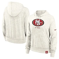 Women's Nike Cream San Francisco 49ers Gym Vintage Logo Pullover Hoodie