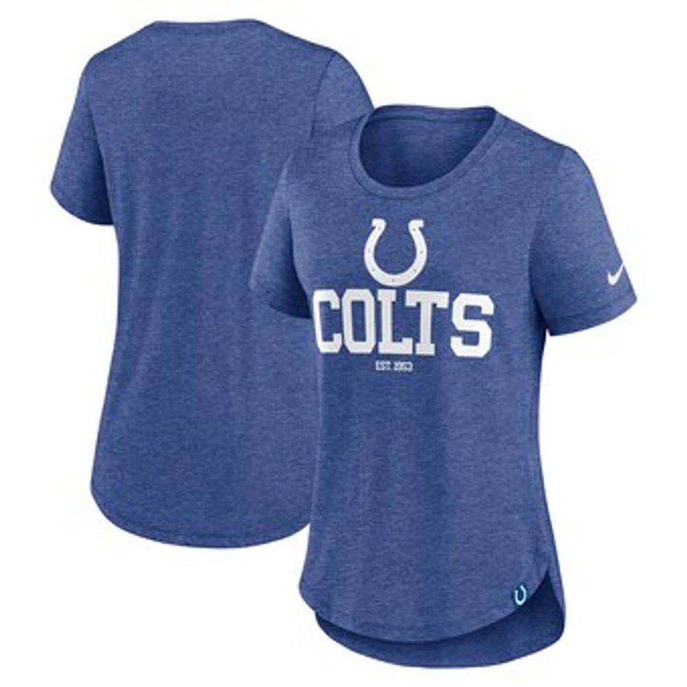 Women's Nike Heather Royal Indianapolis Colts Fashion Tri-Blend T-Shirt