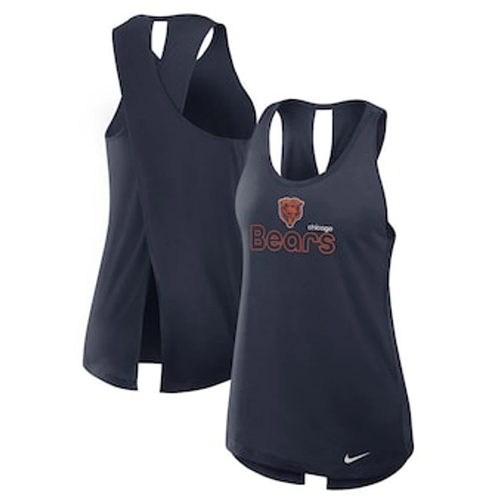 Women's Nike Navy Chicago Bears  Crossback Performance Tank Top