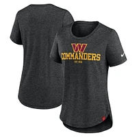 Women's Nike Heather Black Washington Commanders Fashion Tri-Blend T-Shirt