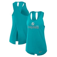 Women's Nike Aqua Miami Dolphins  Crossback Performance Tank Top