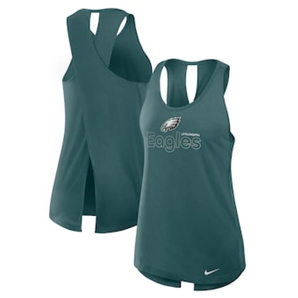 Women's Nike Green Philadelphia Eagles  Crossback Performance Tank Top