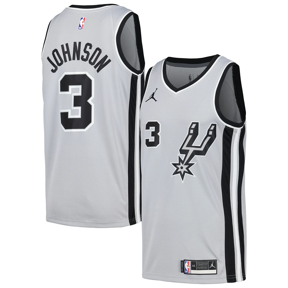 Men's Nike Keldon Johnson Silver San Antonio Spurs Swingman Player Jersey - Statement Edition