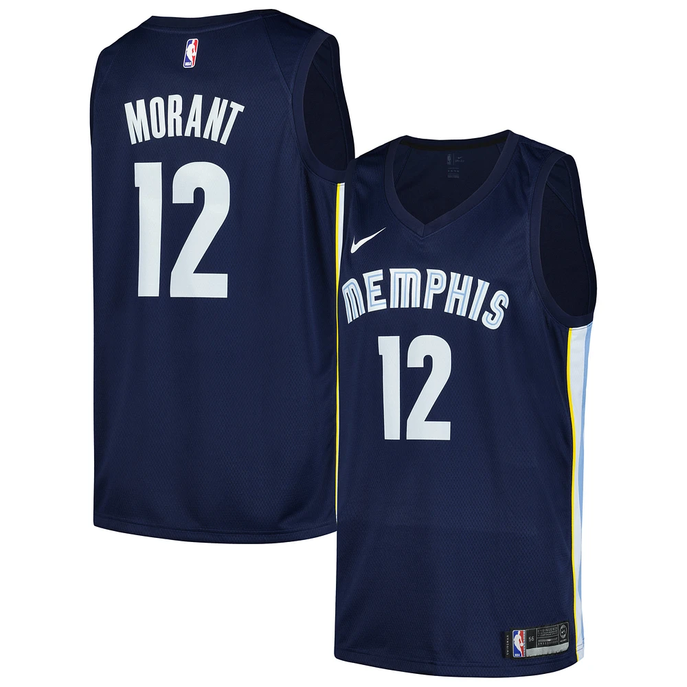 Men's Nike Ja Morant Navy Memphis Grizzlies Swingman Player Jersey - Icon Edition