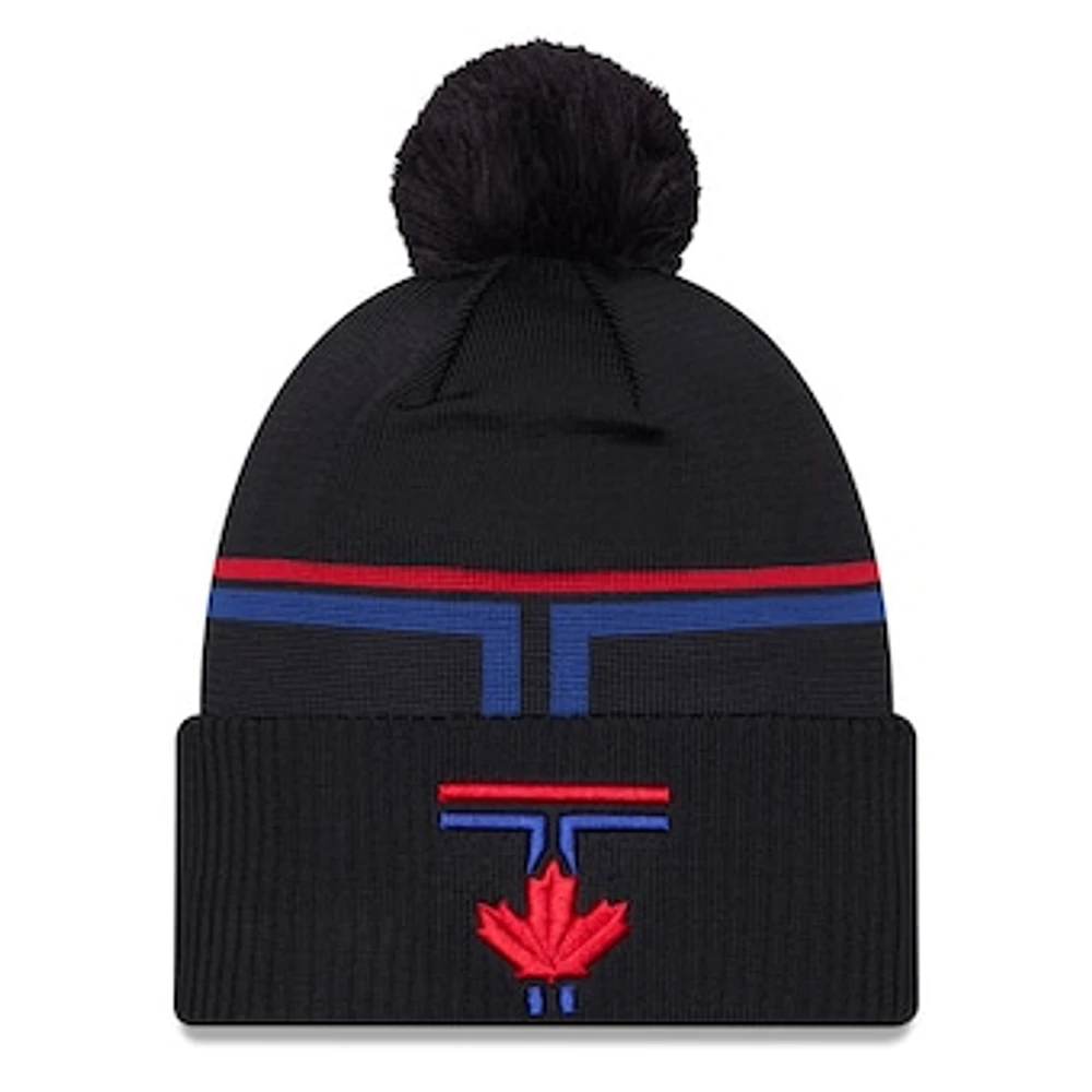 Men's New Era Navy Toronto Blue Jays 2024 City Connect Cuffed Knit Hat with Pom