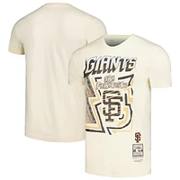 Men's Mitchell & Ness Cream San Francisco Giants Cooperstown Collection Sidewalk Sketch T-Shirt