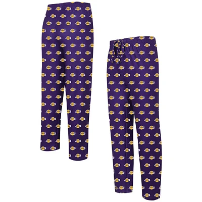 Men's Concepts Sport Purple Los Angeles Lakers Allover Logo Print Gauge Sleep Pants