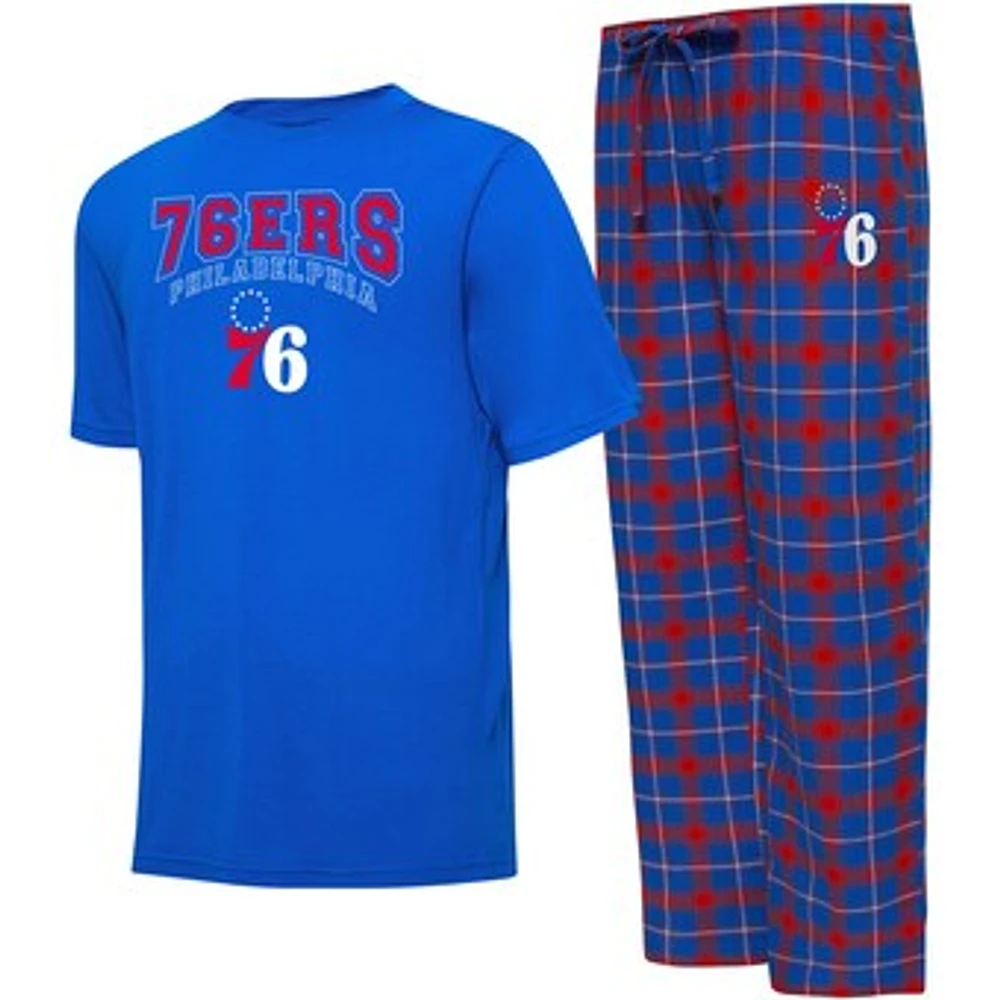 Men's College Concepts Royal/Red Philadelphia 76ers Arctic T-Shirt & Pajama Pants Sleep Set