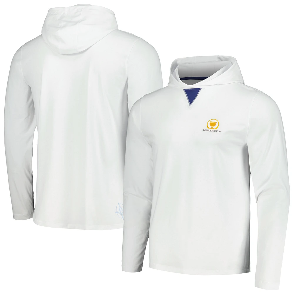 Men's B. Draddy White Presidents Cup Long Sleeve Hoodie T-Shirt