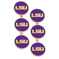 Women's CANVAS Style LSU Tigers Triple Drop Enamel Earrings
