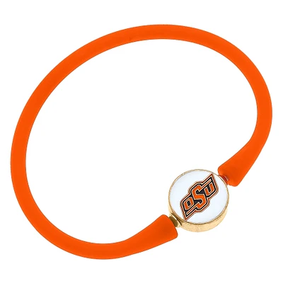 Women' CANVAS Style Oklahoma State Cowboys Enamel Silicone Bali Bracelet