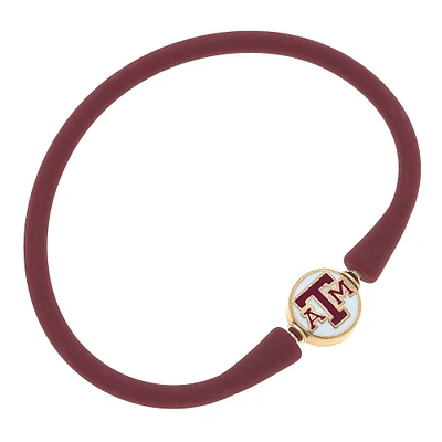 Women' CANVAS Style Texas A&M Aggies Enamel Silicone Bali Bracelet