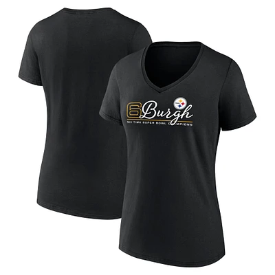 Women's Fanatics Black Pittsburgh Steelers Hometown Defensive Stand V-Neck T-Shirt