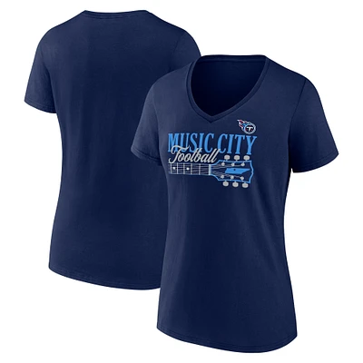 Women's Fanatics Navy Tennessee Titans Hometown Defensive Stand V-Neck T-Shirt