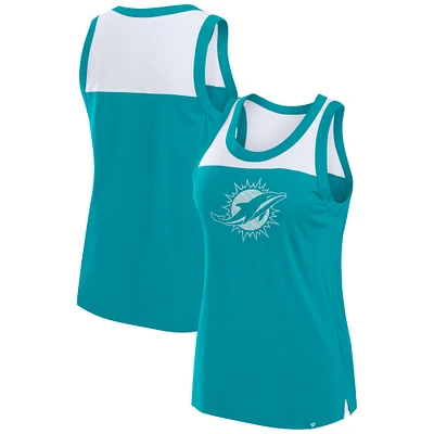 Women's Fanatics Aqua Miami Dolphins Sequin Tank Top