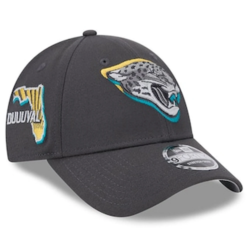 Men's New Era  Graphite Jacksonville Jaguars 2024 NFL Draft 9FORTY Adjustable Hat