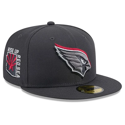 Men's New Era  Graphite Arizona Cardinals Official 2024 NFL Draft On Stage 59FIFTY Fitted Hat