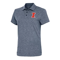 Women's Antigua  Heather Navy Illinois Fighting Illini Motivated Polo