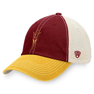 Men's Top of the World Maroon/Gold Arizona State Sun Devils Offroad Trucker Adjustable Hat