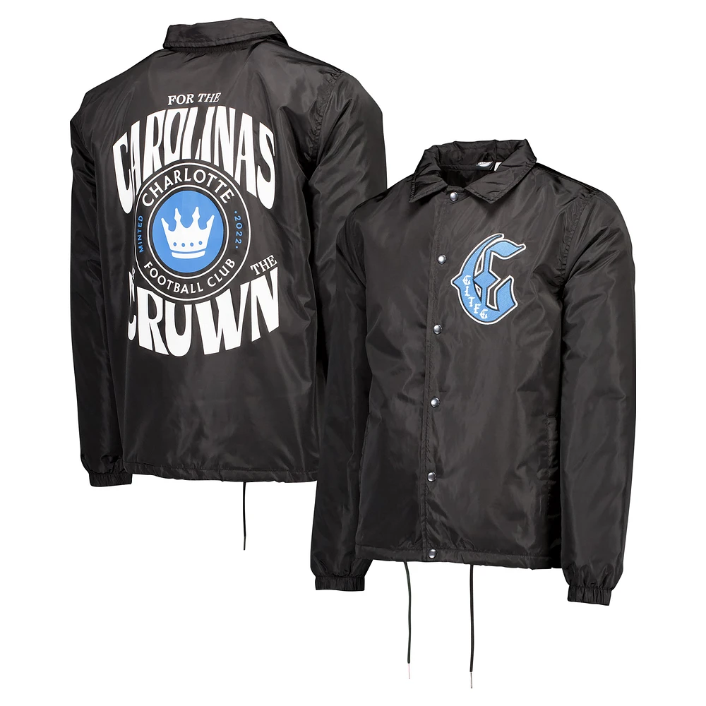 Men's Black Charlotte FC 2024 Coaches Full-Snap Jacket