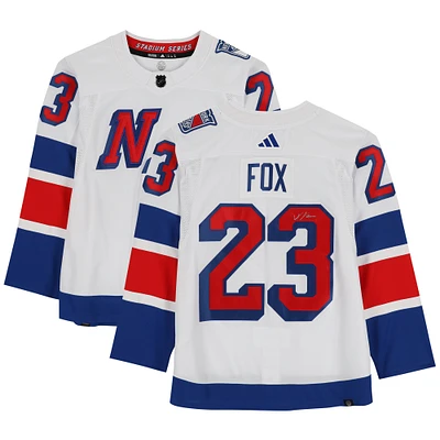 Adam Fox New York Rangers Autographed 2024 Stadium Series adidas Authentic Jersey