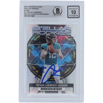 Trevor Lawrence Jacksonville Jaguars Autographed 2021 Panini Rookies & Stars Silver #SR-1 Beckett Fanatics Witnessed Authenticated 10 Rookie Card