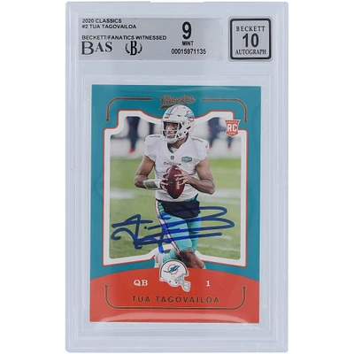 Tua Tagovailoa Miami Dolphins Autographed 2020 Panini Classics #CL-2 Beckett Fanatics Witnessed Authenticated 9/10 Rookie Card