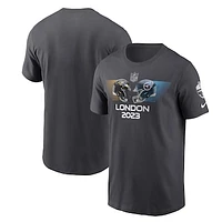 Men's Nike Anthracite Baltimore Ravens vs. Tennessee Titans 2023 London Game Essential T-Shirt