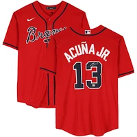 Ronald Acuña Jr. Atlanta Braves Autographed Red Nike Replica Jersey