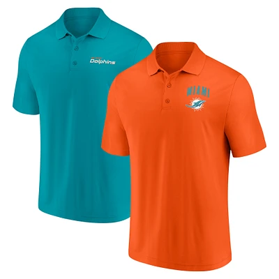 Men's Fanatics Miami Dolphins Lockup Two-Pack Polo Set