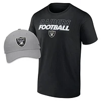 Men's Fanatics Black Las Vegas Raiders Take Action T-Shirt & Adjustable Hat Combo Pack