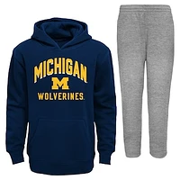 Toddler Navy/Gray Michigan Wolverines Play-By-Play Pullover Fleece Hoodie & Pants Set