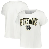 Women's Profile White Notre Dame Fighting Irish Plus Size Arch Over Logo Scoop Neck T-Shirt