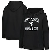 Women's Champion Black West Virginia Mountaineers Plus Heart & Soul Notch Neck Pullover