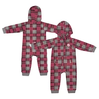 Infant Colosseum  Crimson Alabama Tide Full-Zip Plaid Hoodie Long Sleeve Jumper