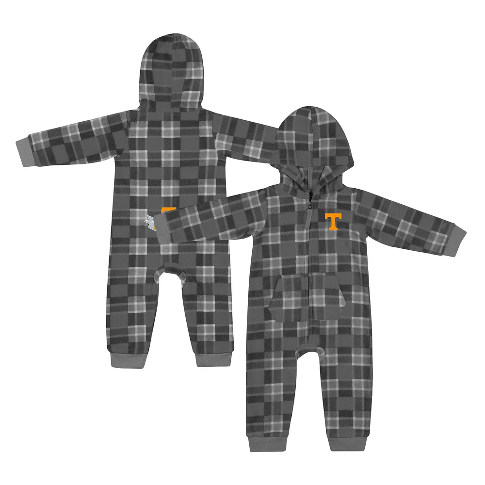 Infant Colosseum  Black Tennessee Volunteers Full-Zip Plaid Hoodie Long Sleeve Jumper