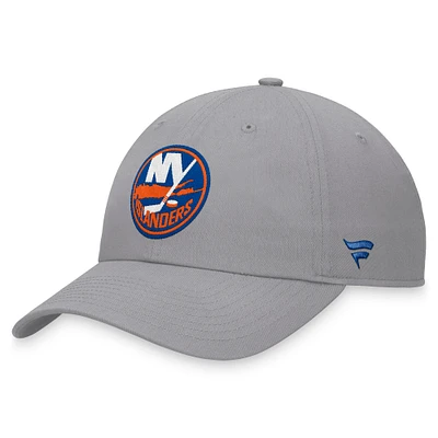 Men's Fanatics Gray New York Islanders Extra Time Adjustable Hat