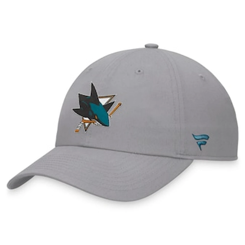 Men's Fanatics Gray San Jose Sharks Extra Time Adjustable Hat