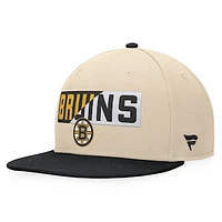 Men's Fanatics Cream/Black Boston Bruins Goalaso Snapback Hat