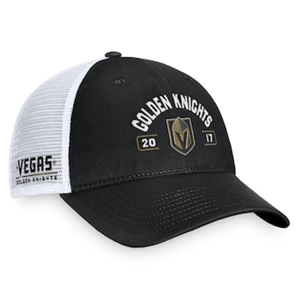 Men's Fanatics Black/White Vegas Golden Knights Free Kick Trucker Adjustable Hat